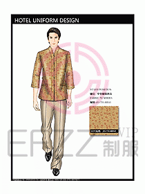 酒店中餐服務員制服效果圖1172