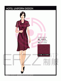 酒店中餐服務員制服效果圖1174