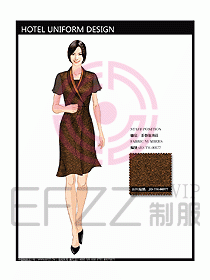 酒店中餐服務員制服效果圖1173
