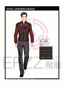 酒店中餐服務員制服效果圖1180