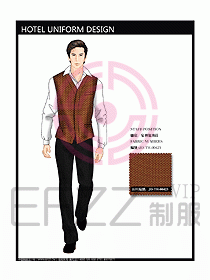 酒店中餐服務(wù)員制服效果圖1177