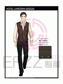 酒店中餐服務員制服效果圖1178