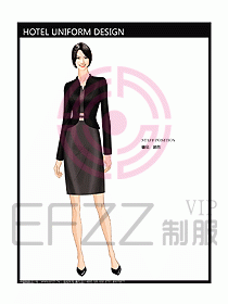 酒店總臺接待員制服設計效果圖432