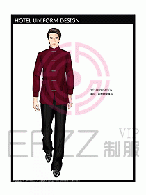 酒店中餐服務(wù)員制服設(shè)計效果圖1191