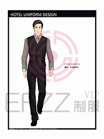 酒店客服服務員制服設計效果圖307