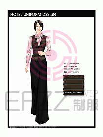 酒店中餐服務員制服設計圖1190