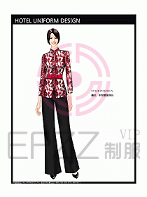 酒店中餐服務員制服設計圖1198