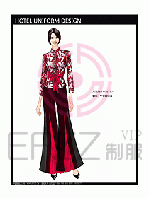 酒店中餐服務員制服設計圖1199