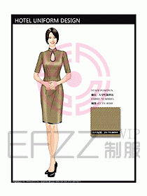 酒店中餐服務員制服設計圖1203