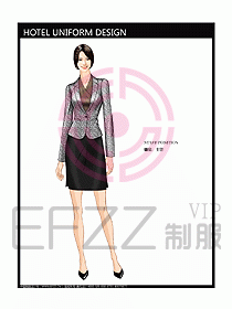 前臺服務生制服設計效果圖453
