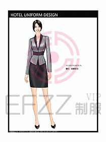前臺服務生制服設計效果圖475