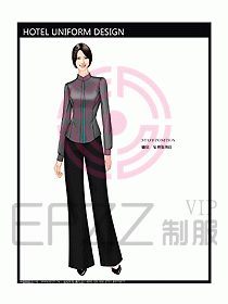 酒店中餐服務員制服設計圖1224