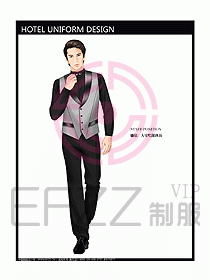 酒店中餐服務員制服設計圖1235