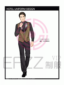 酒店中餐服務員制服設計圖1247