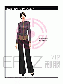 酒店中餐服務員制服設計圖1258