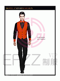 酒店西餐服務生制服設計圖808