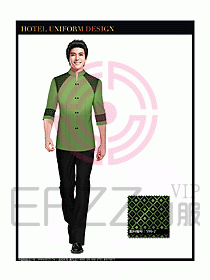 中餐服務員酒店制服設計圖1307
