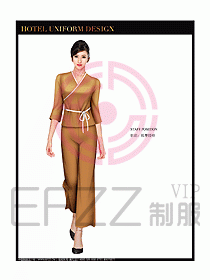 桑拿spa按摩技師制服設計圖786